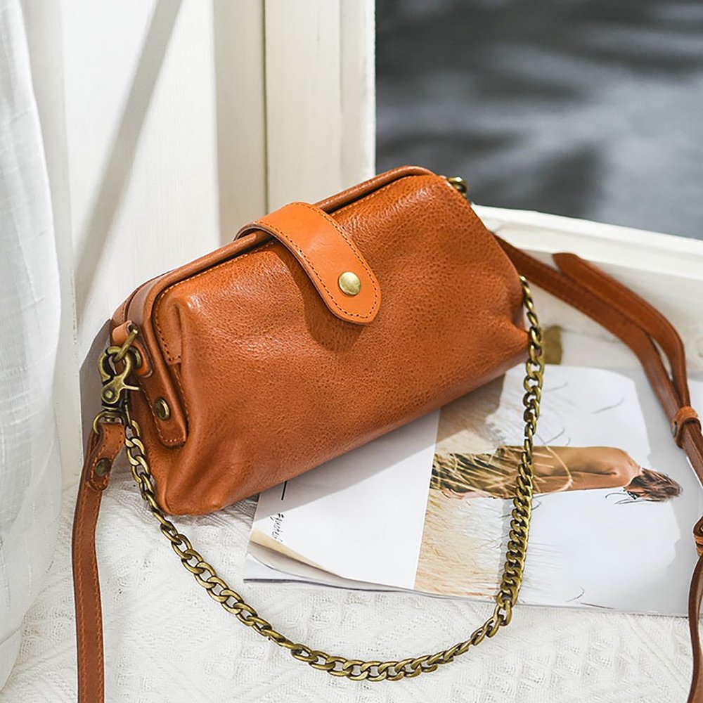 Top Layer Cowhide Bag, High-End Handmade Chain Sh… - image 1